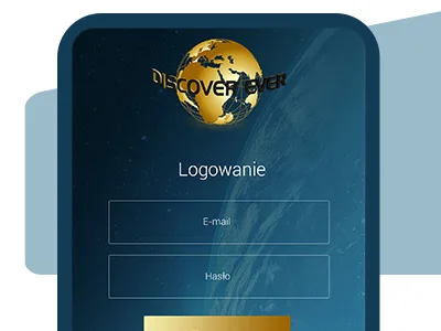 Aplikacja Discover Ever - ekran logowania