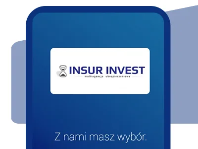 Aplikacja Insur Invest - ekran startowy z logo multiagencji ubezpieczeniowej