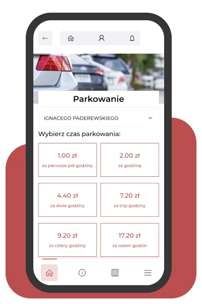 Aplikacja Jarocin.pl - opłata za parkowanie z wyborem czasu postoju