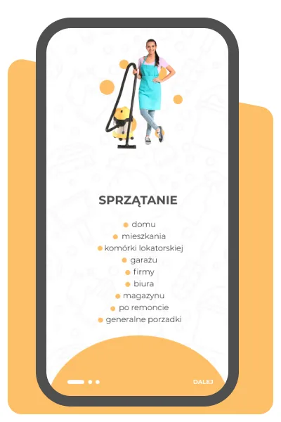Aplikacja Clean App - rodzaje sprzątania: dom, mieszkanie, biuro, po remoncie